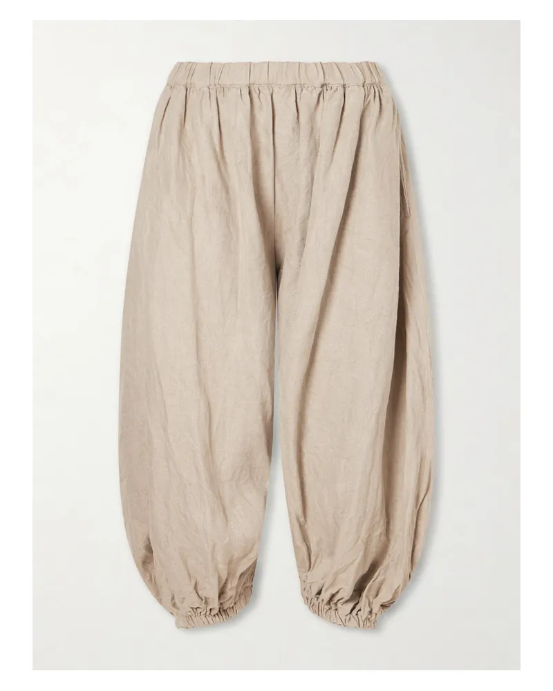 Comme des Garçons Linen Wide-leg Pants - Neutrals Neutrals