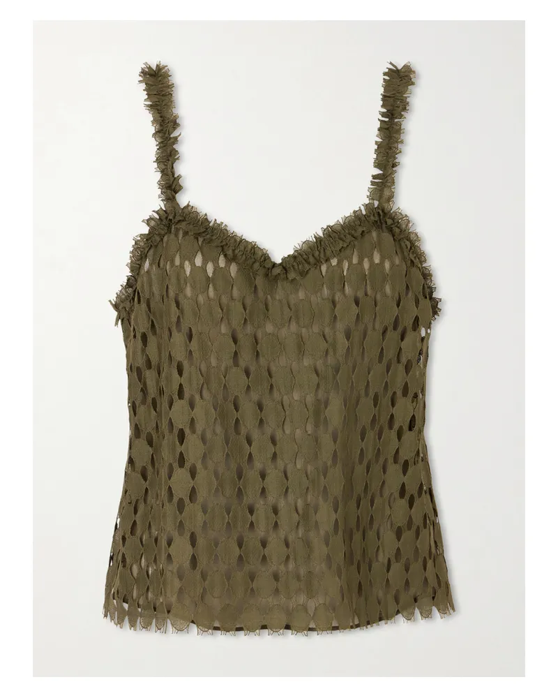 Ulla Johnson Francoise Cotton-blend Lace Top - Green Green