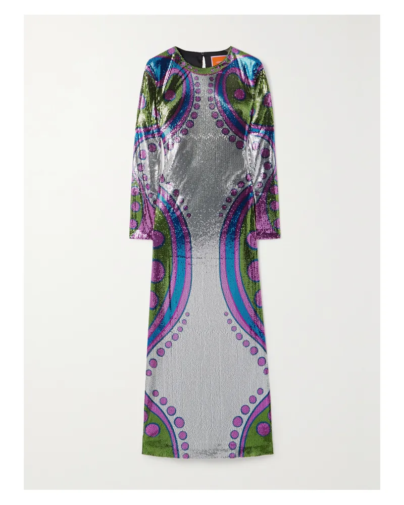 La DoubleJ Supreme Swing Maxikleid Aus Tüll Mit Pailletten - Metallic Metallic