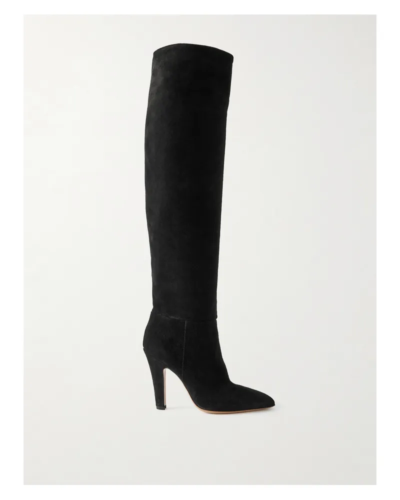 Paris Texas Elsa Kniehohe Stiefel Aus Veloursleder - Schwarz Schwarz