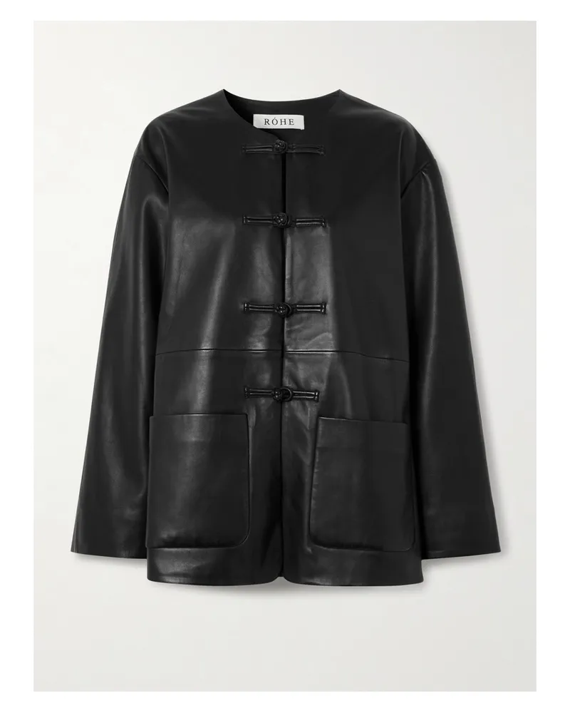 Róhe Oversized-jacke Aus Leder - Schwarz Schwarz