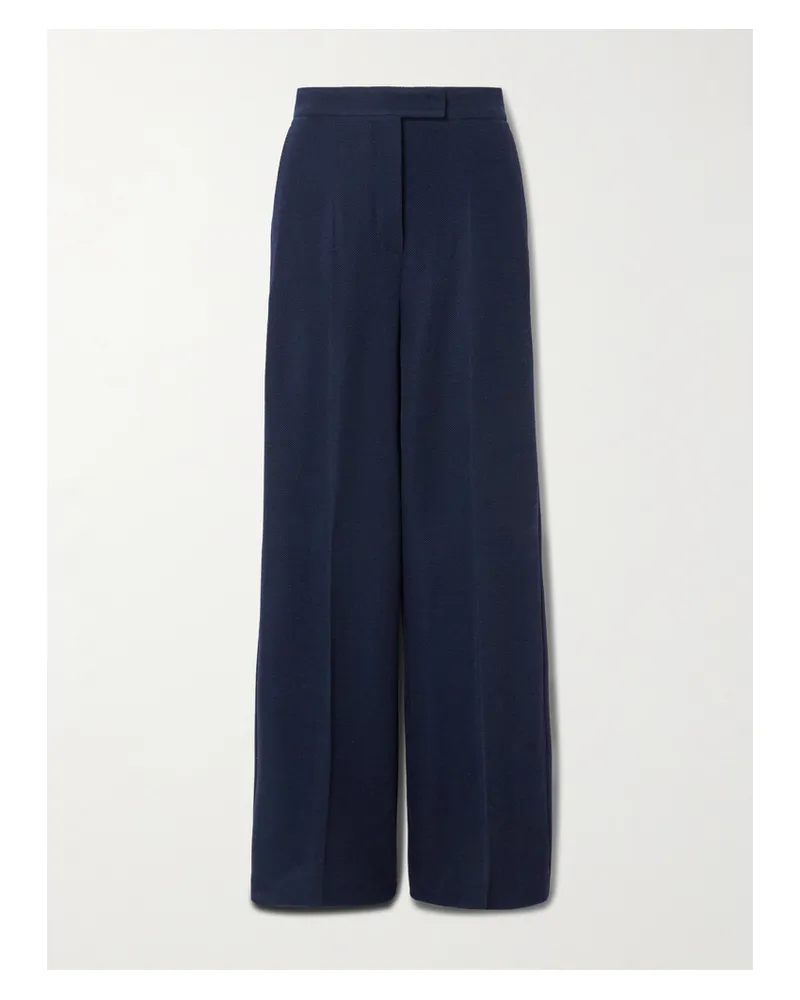 Max Mara Wool Wide-leg Pants - Blue Blue