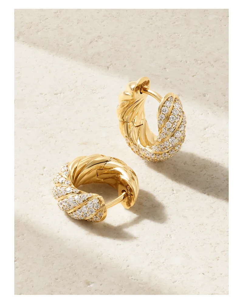 David Yurman Sculpted Cable Creolen Aus 18 Karat Gold Mit Diamanten Gold