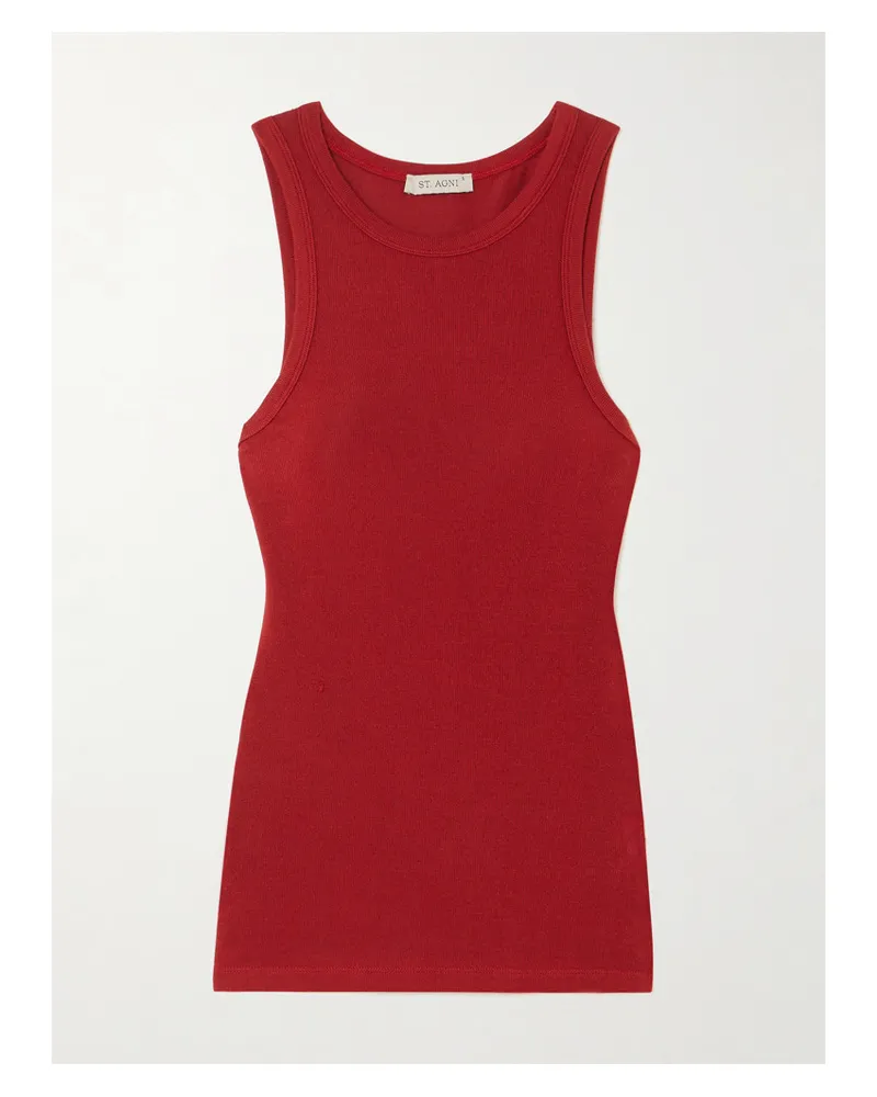 St. Agni Tanktop aus Gerippter Stretch-wolle Rot