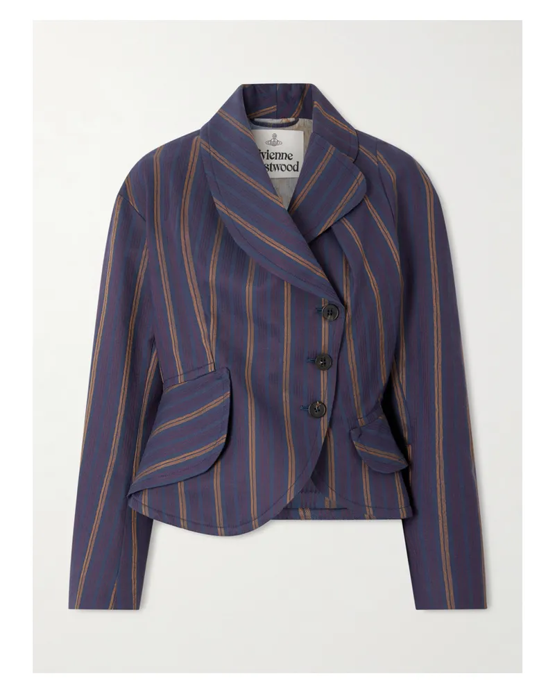 Vivienne Westwood Stormy Asymmetrischer Blazer Aus Einer Gestreiften Baumwollmischung - Lila Lila