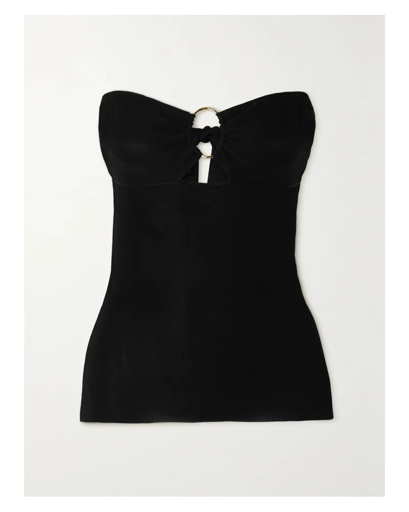 Tom Ford Trägerloses Oberteil Aus Stretch-strick Mit Cut-outs Und Verzierung - Schwarz Schwarz