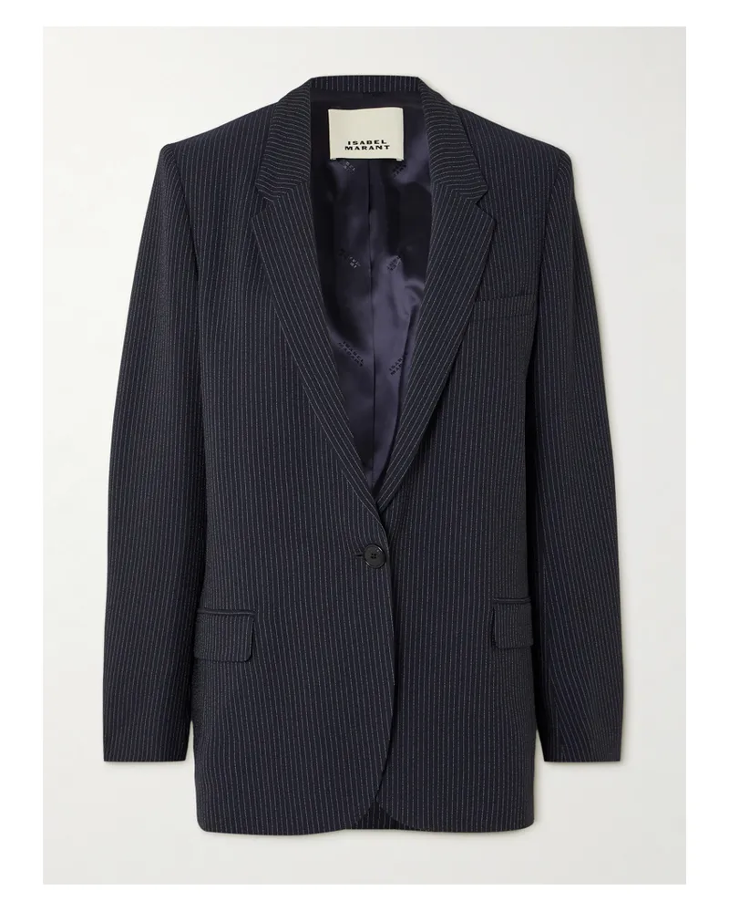 Isabel Marant Omelia Blazer Aus Crêpe Mit Nadelstreifen - Blau Blau