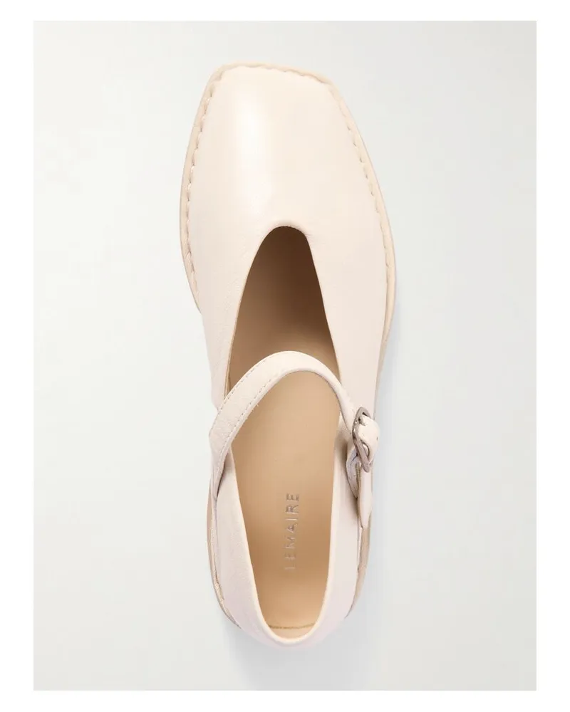 Christophe Lemaire Mary-jane-ballerinas Aus Leder - Weiß Weiß