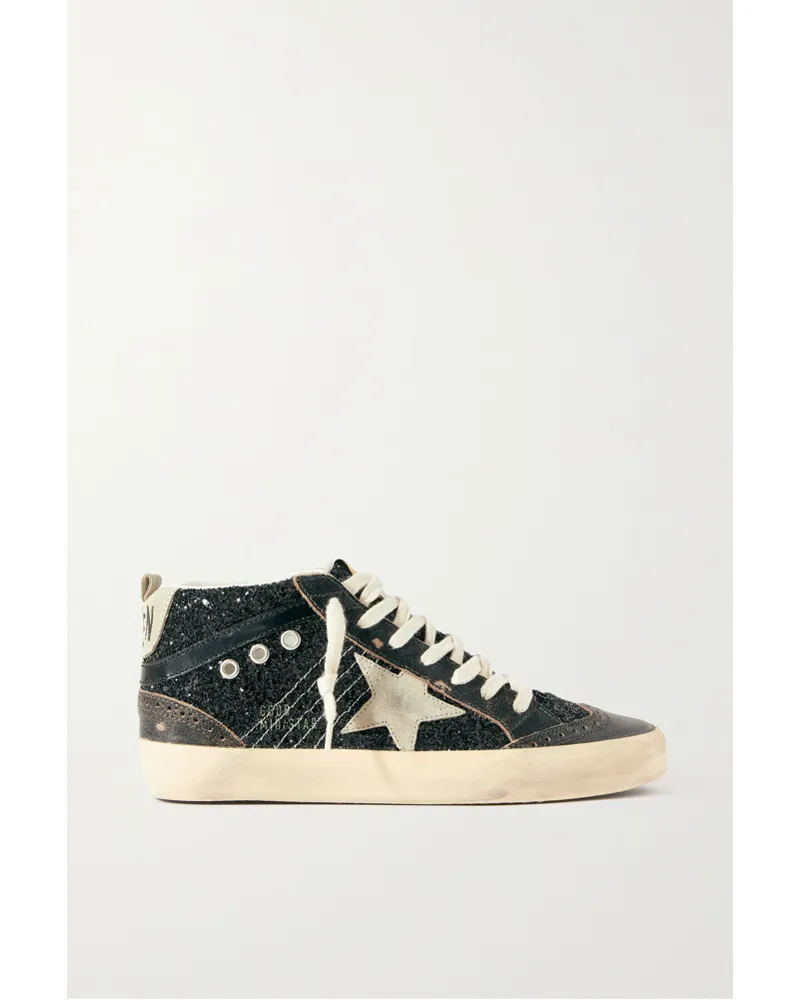 Golden Goose Mid Star Sneakers aus Kunstleder Schwarz