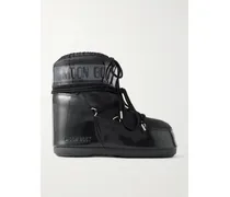 Icon Glow Glance Satin And Pvc Snow Boots - Black