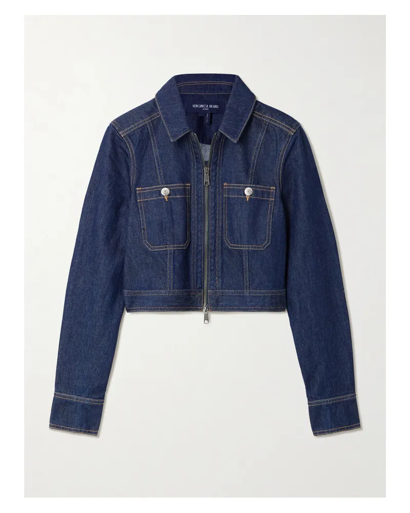 Veronica Beard Patty Verkürzte Jeansjacke - Blau Blau