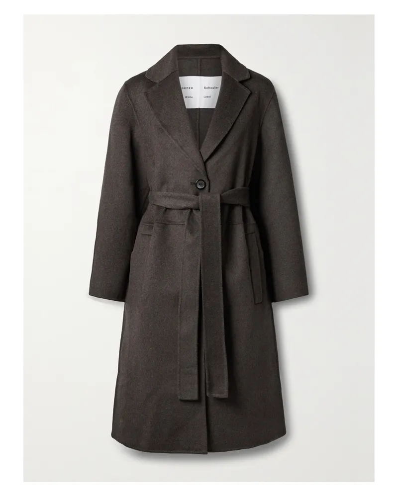 Proenza Schouler Melton Mantel Aus Filz Aus Einer Wollmischung Mit Bindegürtel - Braun Braun