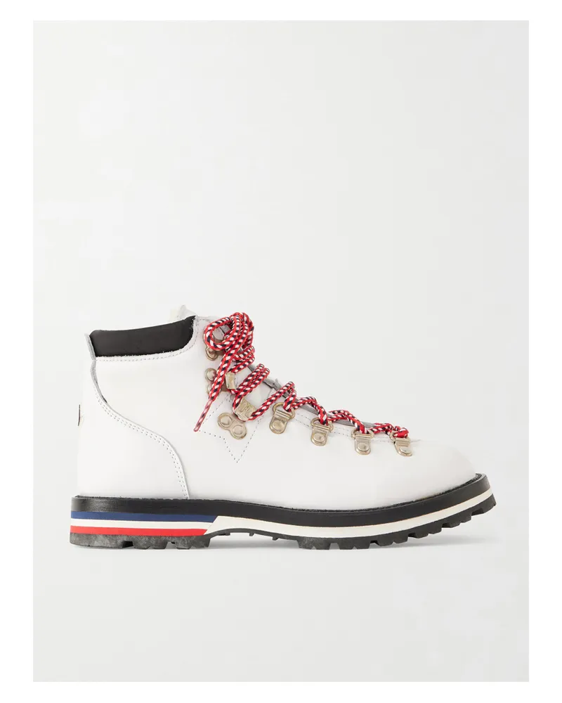 Moncler Blanche Shearling-lined Leather Ankle Boots - White White
