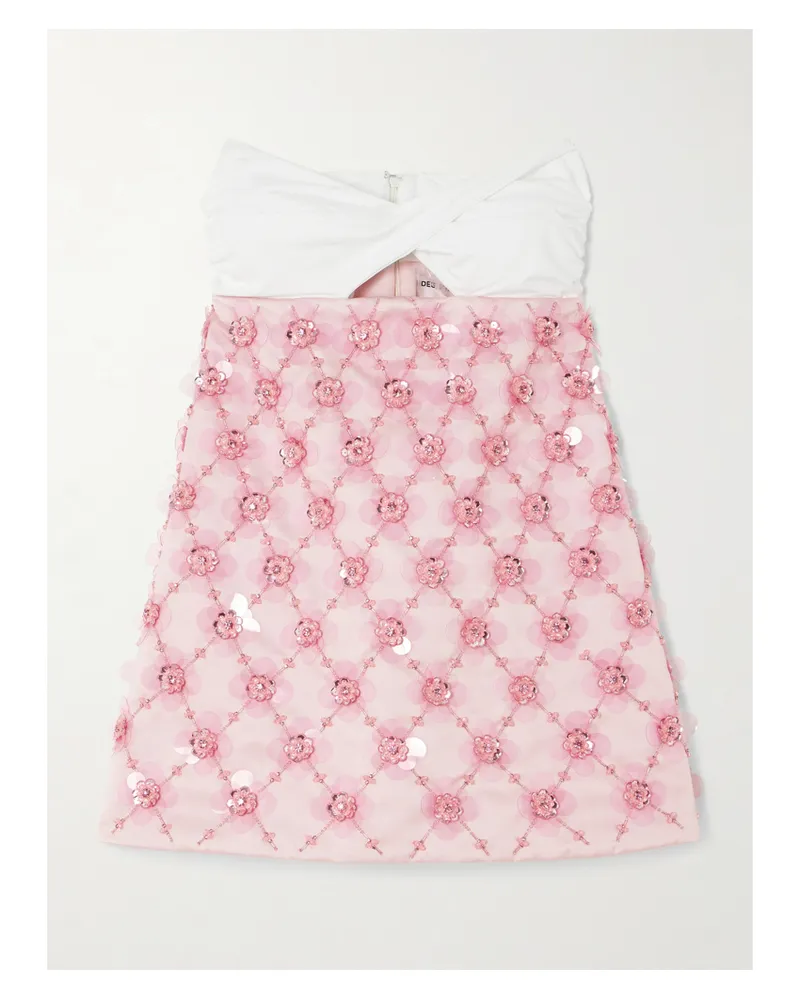 Des Phemmes Trägerloses Minikleid Aus Jersey Und Verziertem Duchesse-satin Mit Twist-detail - Pink Pink