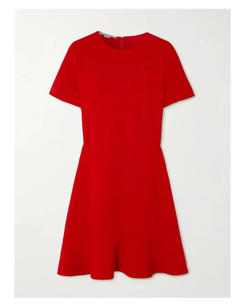 Stella McCartney Minikleid aus Cady mit Rüschen Rot