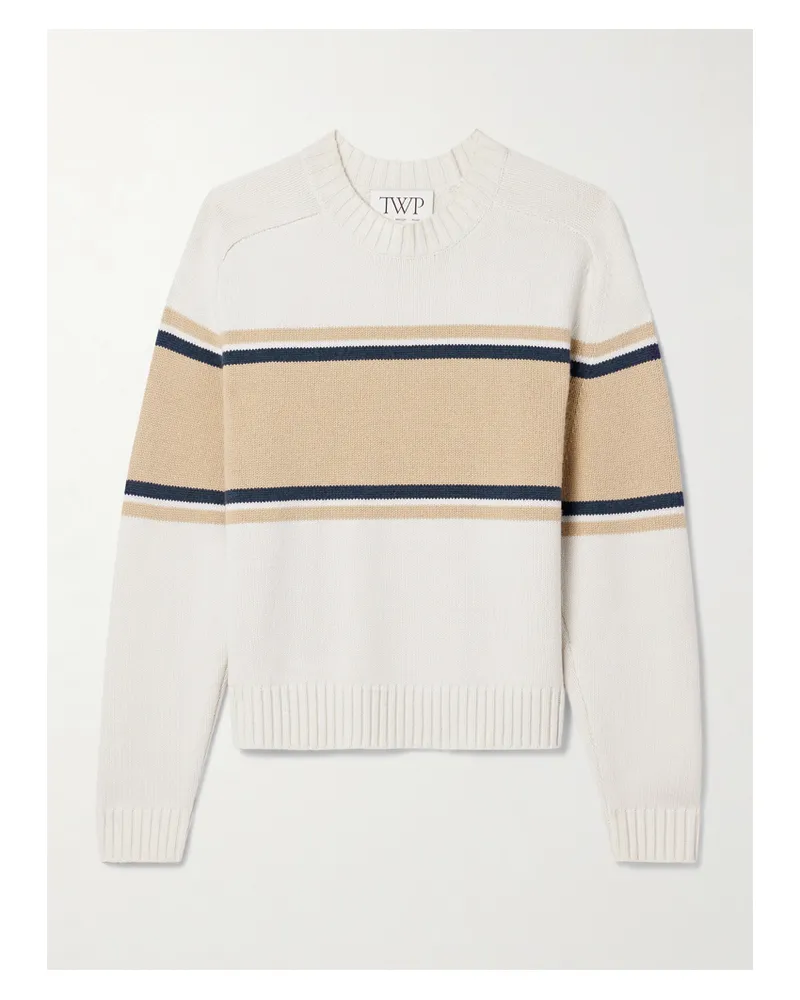 TWP Saddle Kaschmirpullover Mit Streifen - Weiß Weiß
