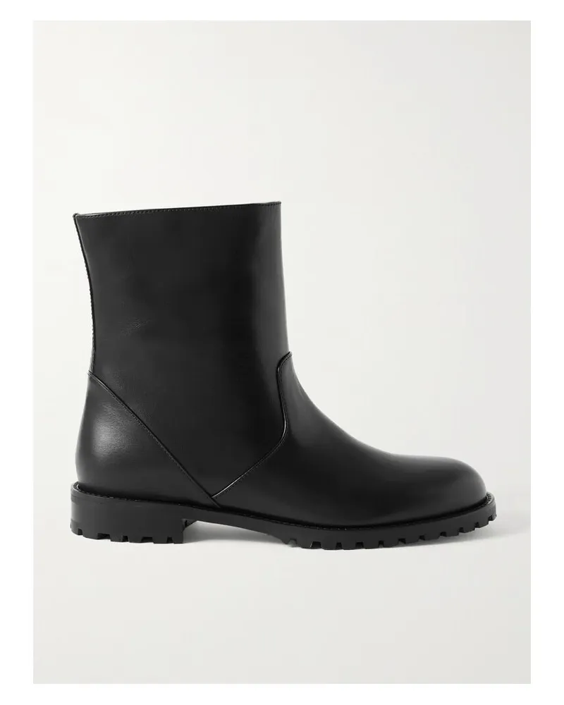 Manolo Blahnik Motosa Ankle Boots Aus Leder - Schwarz Schwarz