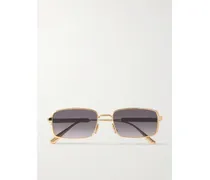 Diorcannage S2u Goldfarbene Sonnenbrille Mit Rechteckigem Rahmen