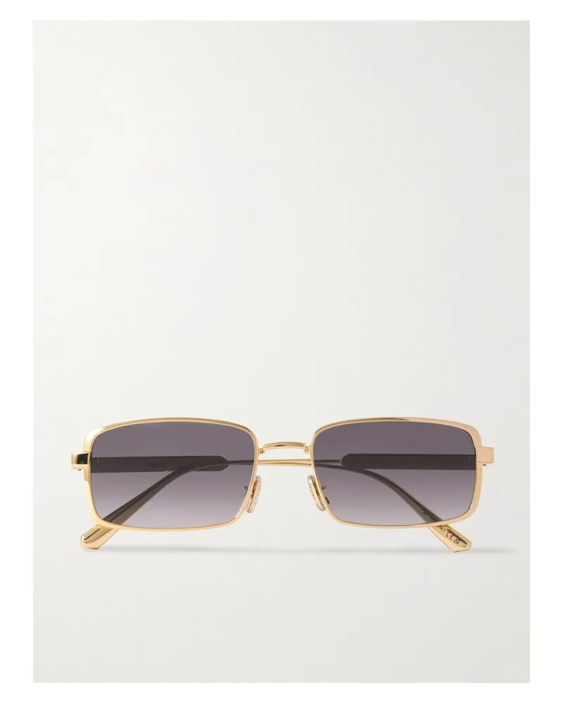 Dior Diorcannage S2u Goldfarbene Sonnenbrille Mit Rechteckigem Rahmen Gold