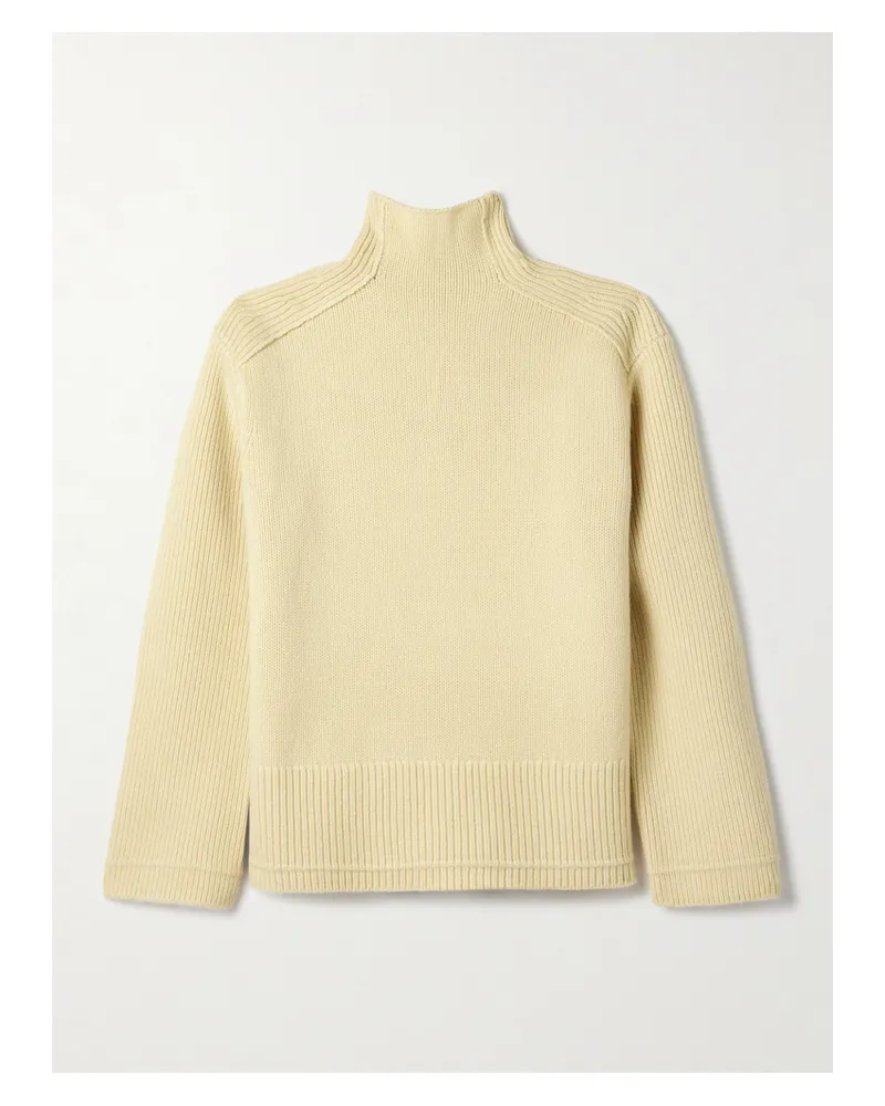 Maria Mcmanus Rollkragenpullover Aus Einer Woll-kaschmirmischung Mit Gerippten Details - Gelb Gelb