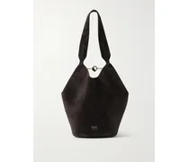 Lotus Mini Suede Tote - Brown