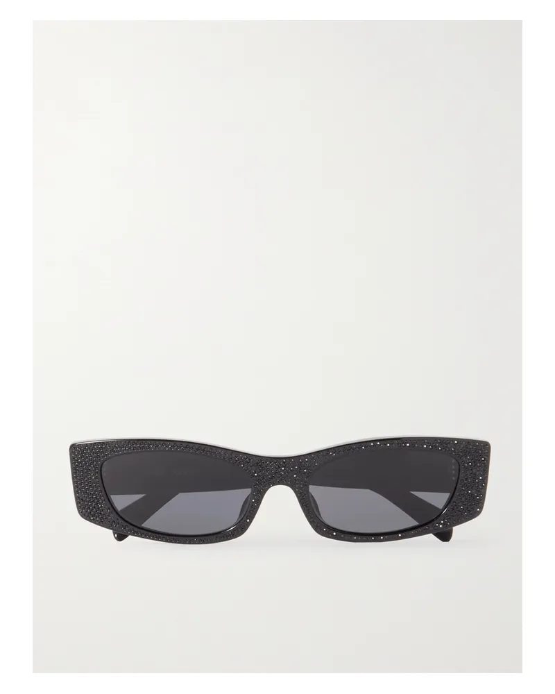 Celine Animation Crystal-embellished Cat-eye Acetate Sunglasses - Black Black