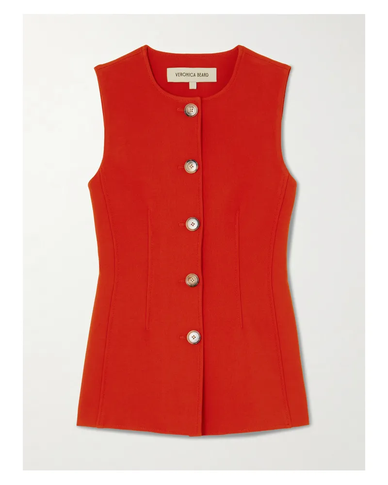 Veronica Beard Jessup Crepe Vest - Red Red
