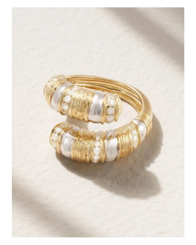 Yvonne Léon Bague Toi & Moi Ring Aus 14 Karat Weiß- Und Gelbgold Mit Diamanten Gold