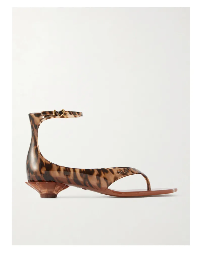 Chloé Jelly Leopard-print Rubber Sandals - Brown Brown