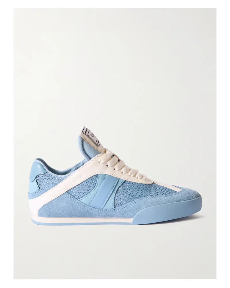 Chloé Kick Sneakers Aus Veloursleder Mit Besätzen Aus Leder Und Mesh - Blau Blau