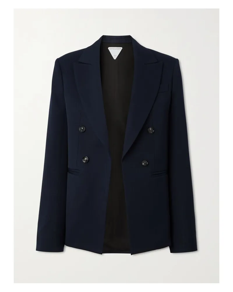 Bottega Veneta Doppelreihiger Blazer Aus Grain De Poudre Aus Wolle - Blau Blau
