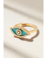 Messika Lucky Eye Ring aus 18 Karat Rosé mit Türkis Gold