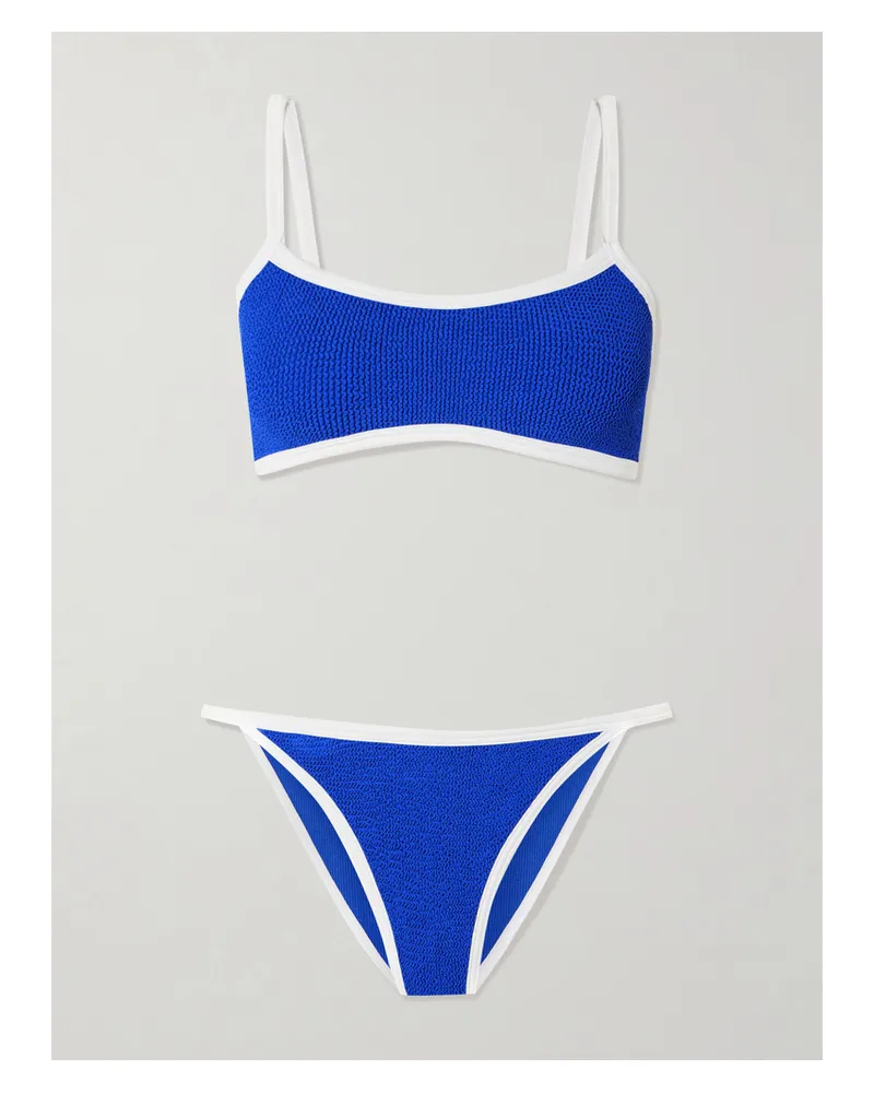 Hunza G Tyler Zweifarbiger Bikini Aus Seersucker - Blau Blau