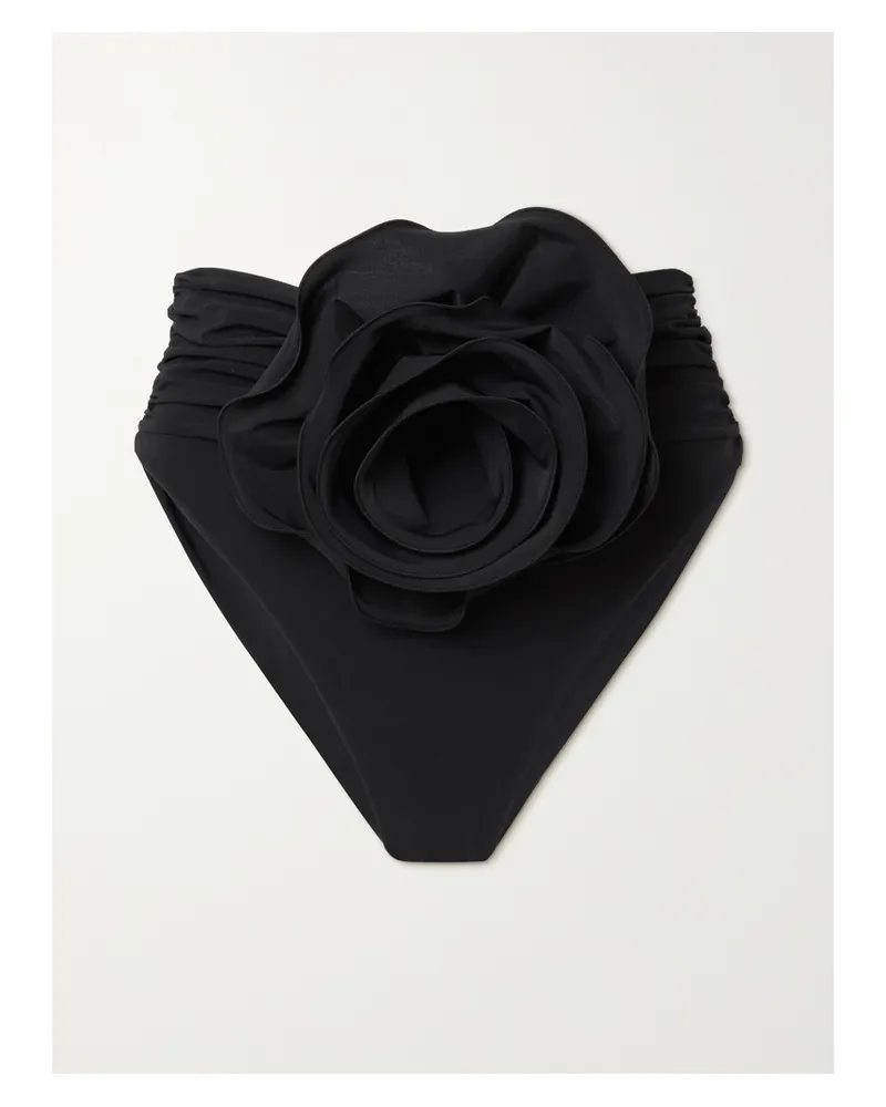 Magda Butrym Appliquéd Ruched Bikini Briefs - Black Black