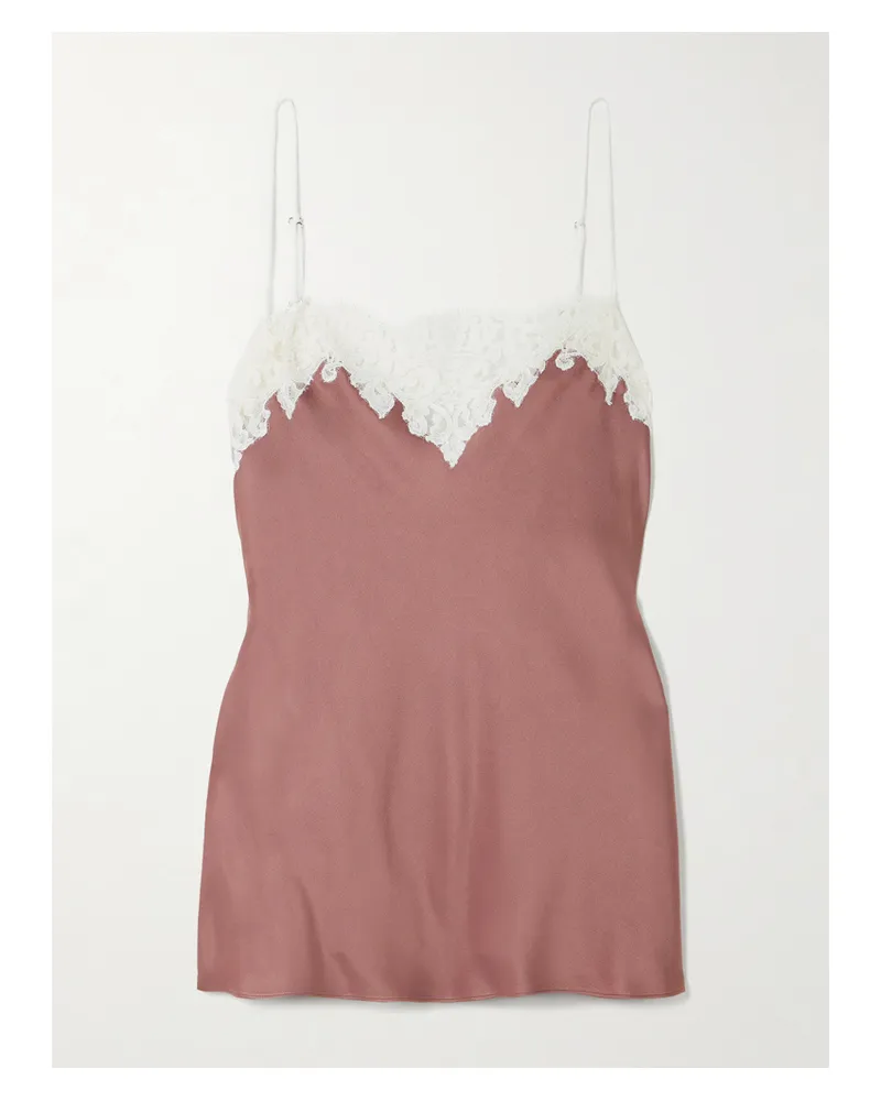 Stella McCartney Top Aus Satin Mit Spitzenbesätzen - Pink Pink