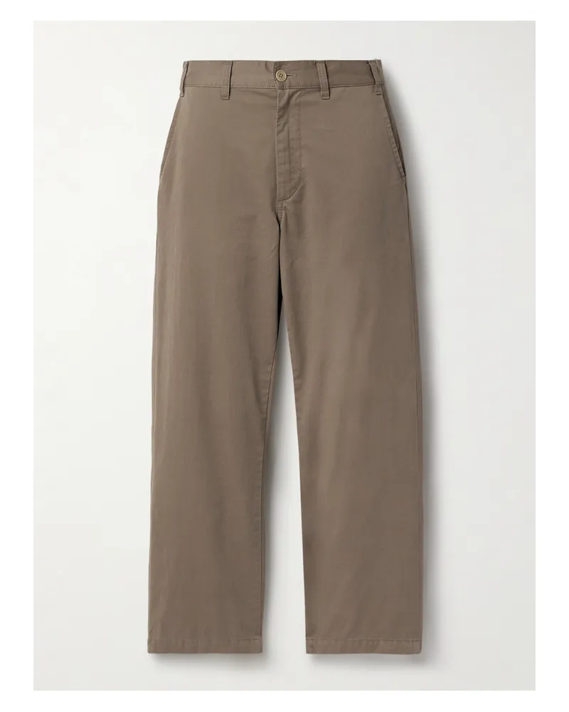 The Row Zalenka Verkürzte Hose Mit Geradem Bein Aus Twill Aus Einer Baumwoll-kaschmirmischung - Braun Braun