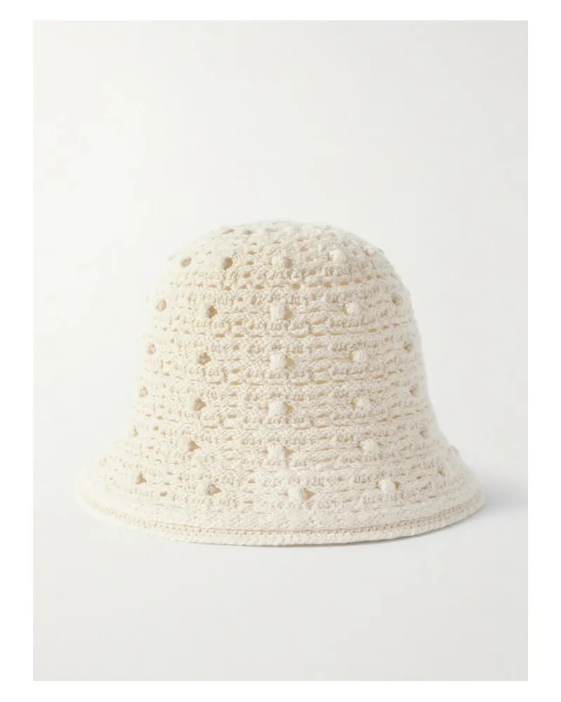 Loro Piana Arola Fischerhut Aus Einer Gehäkelten Kaschmirmischung - Weiß Weiß