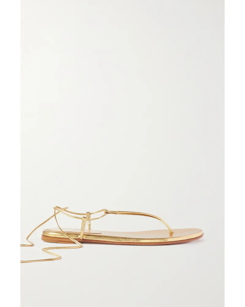 Gianvito Rossi Gwyneth Sandalen Aus Metallic-leder - Gold Gold