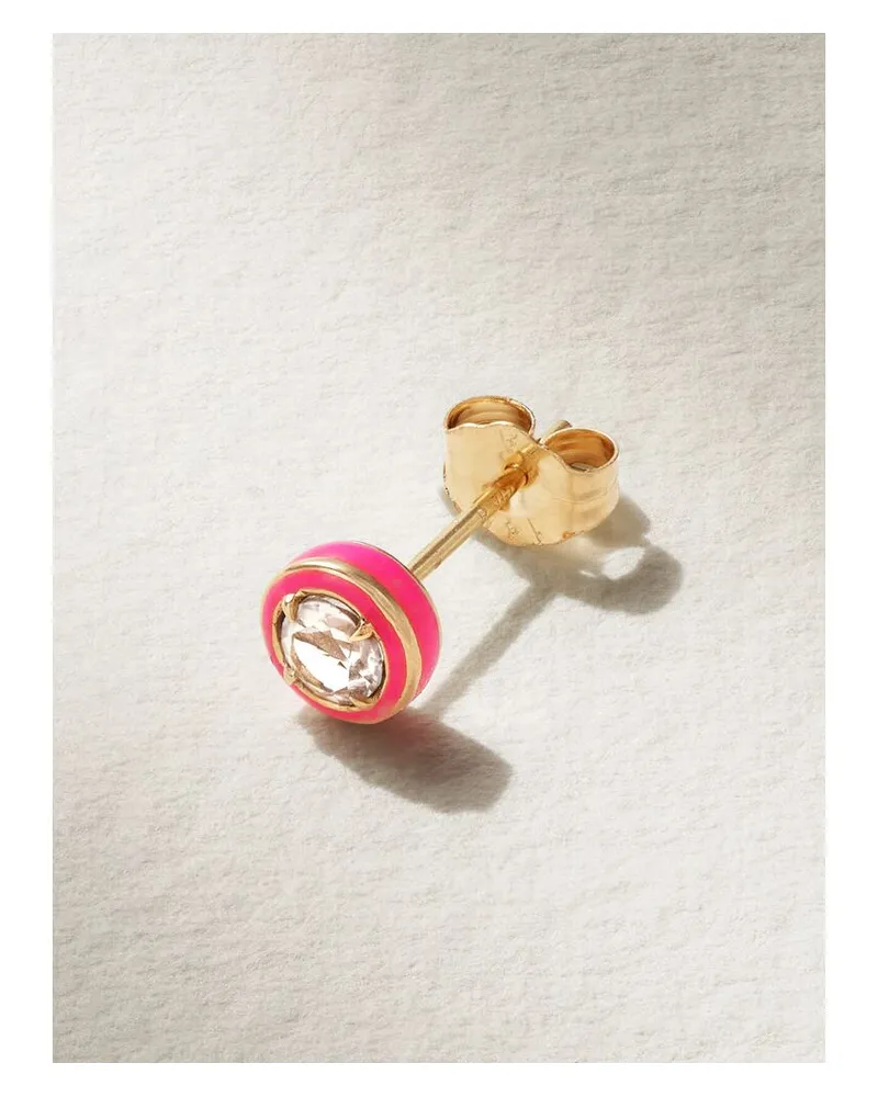 Alison Lou Cocktail Einzelner Ohrstecker Aus 14 Karat Gold Mit Topas Und Emaille Gold