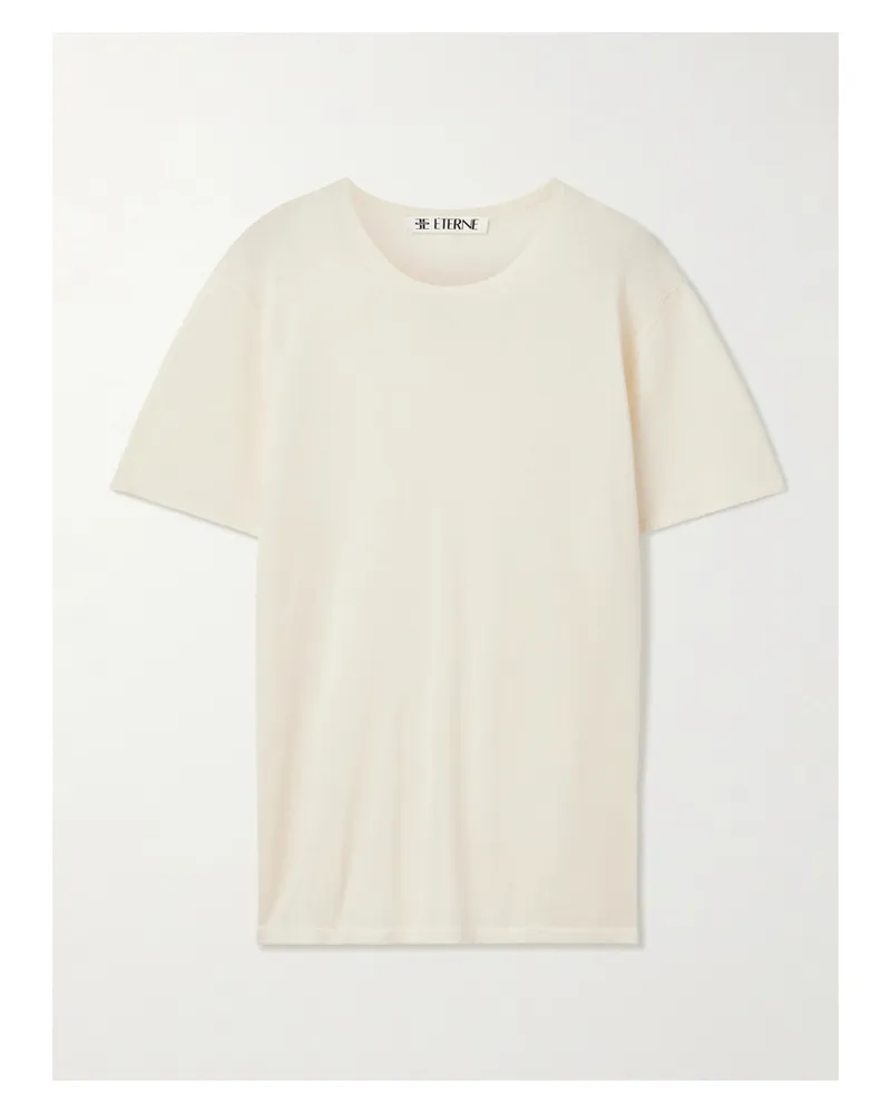 ÉTERNE Boyfriend T-shirt Aus Kaschmir-jersey - Wollweiß Wollweiß