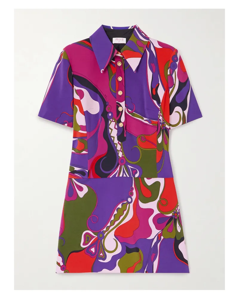 Emilio Pucci Printed Cady Mini Dress - Multi Multi