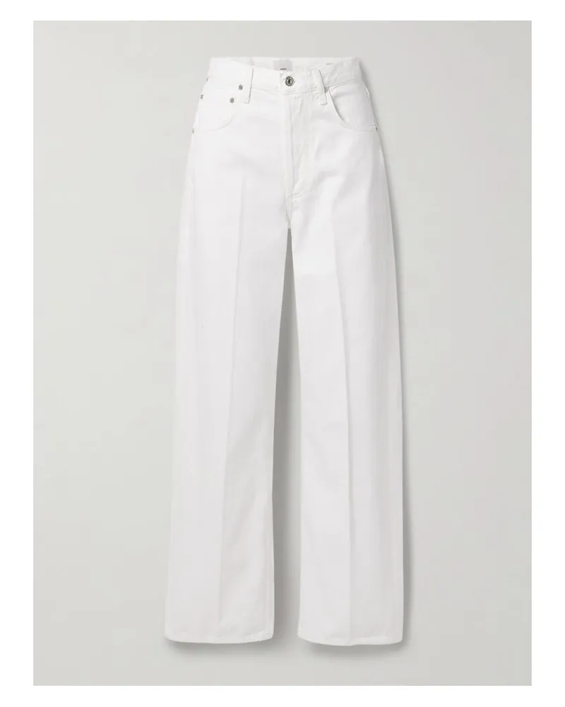 Citizens of humanity Argent Ayla Baggy Hoch Sitzende Jeans Mit Weitem Bein - Weiß Weiß
