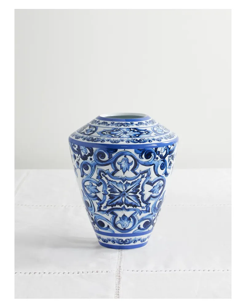 Dolce & Gabbana Large Amphora Vase Aus Bemaltem Porzellan - Blau Blau