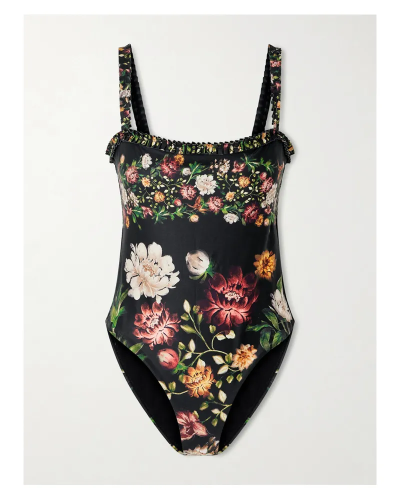 AGUA BENDITA Limón Paramo Ruffled Floral-print Swimsuit - Multi Multi