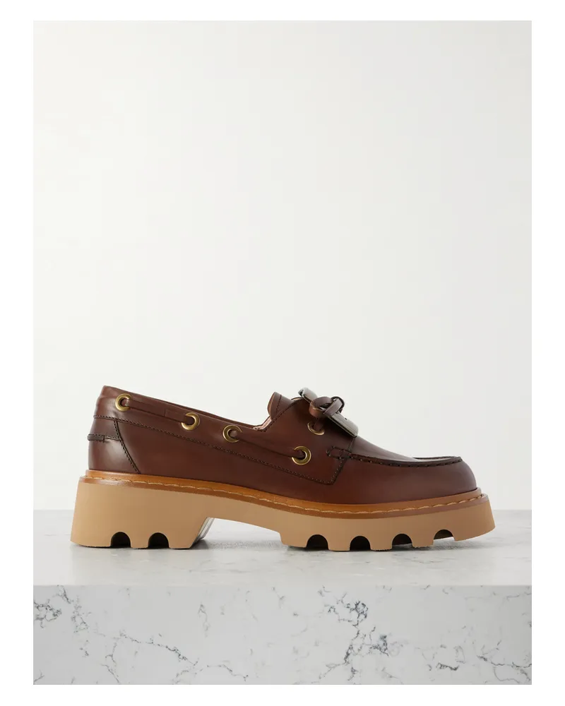 Roger Vivier Viv Ranger Bootsschuhe Aus Leder Mit Schnalle - Braun Braun