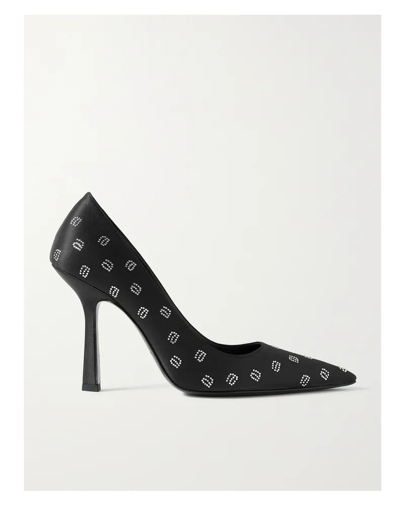 Alexander Wang Delphine Pumps Aus Satin Mit Kristallen - Schwarz Schwarz