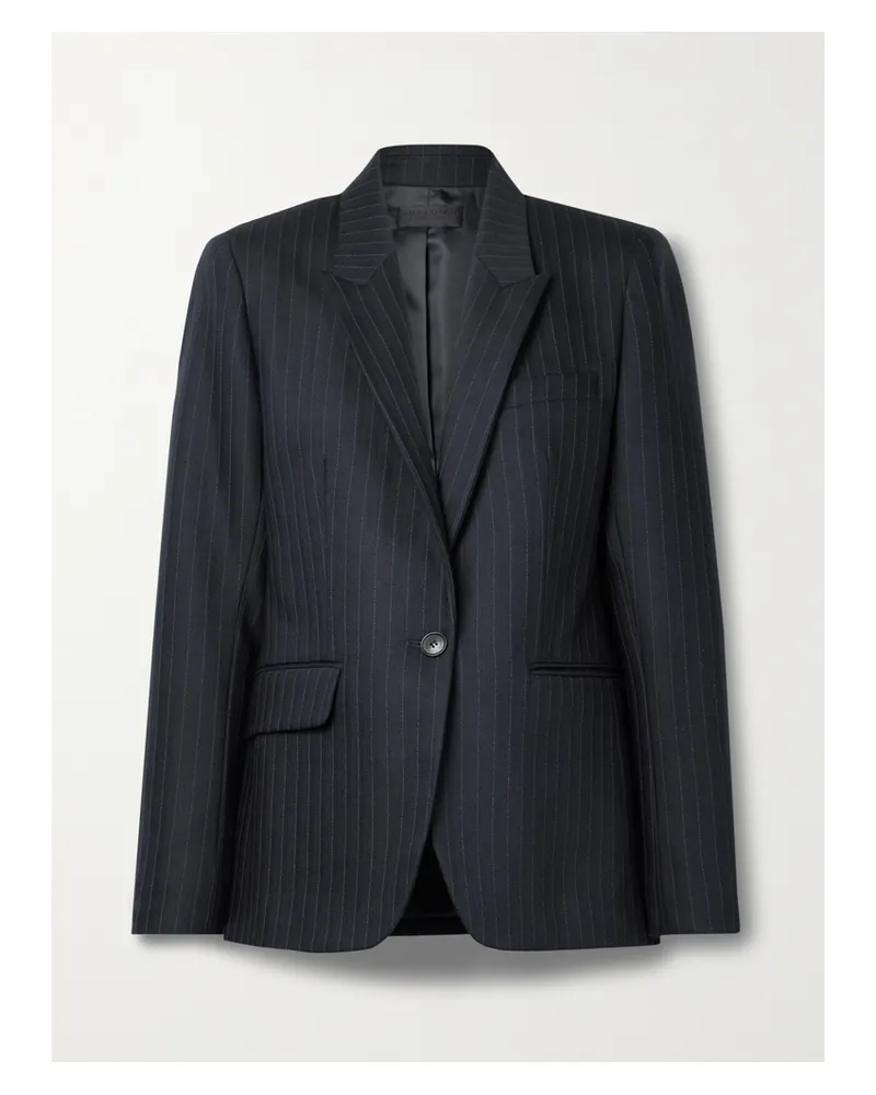 Nili Lotan Adele Blazer Aus Einer Wollmischung Mit Nadelstreifen - Blau Blau