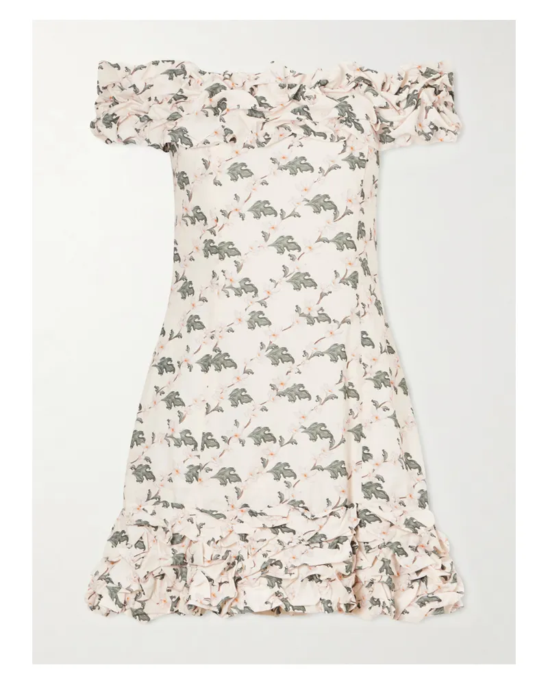 AGUA BENDITA Jardin Anhelo Cotton Floral-printed Mini Dress - Multi Multi