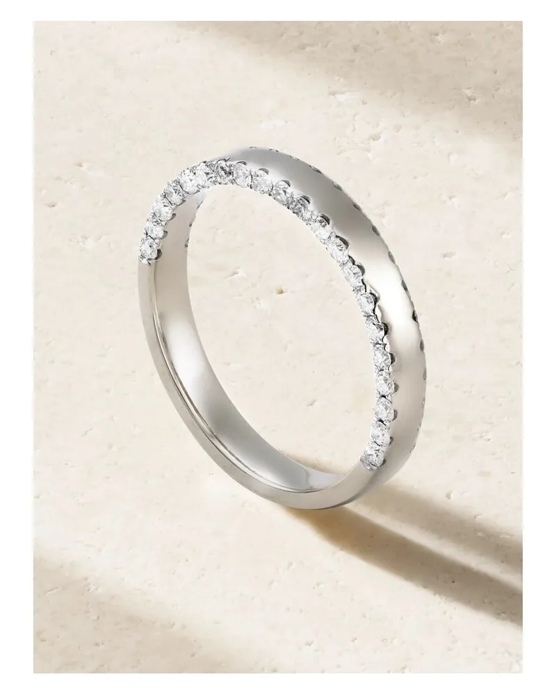 Yvonne Léon Grignotée Ring Aus 9 Karat Weißgold Mit Diamanten Gold