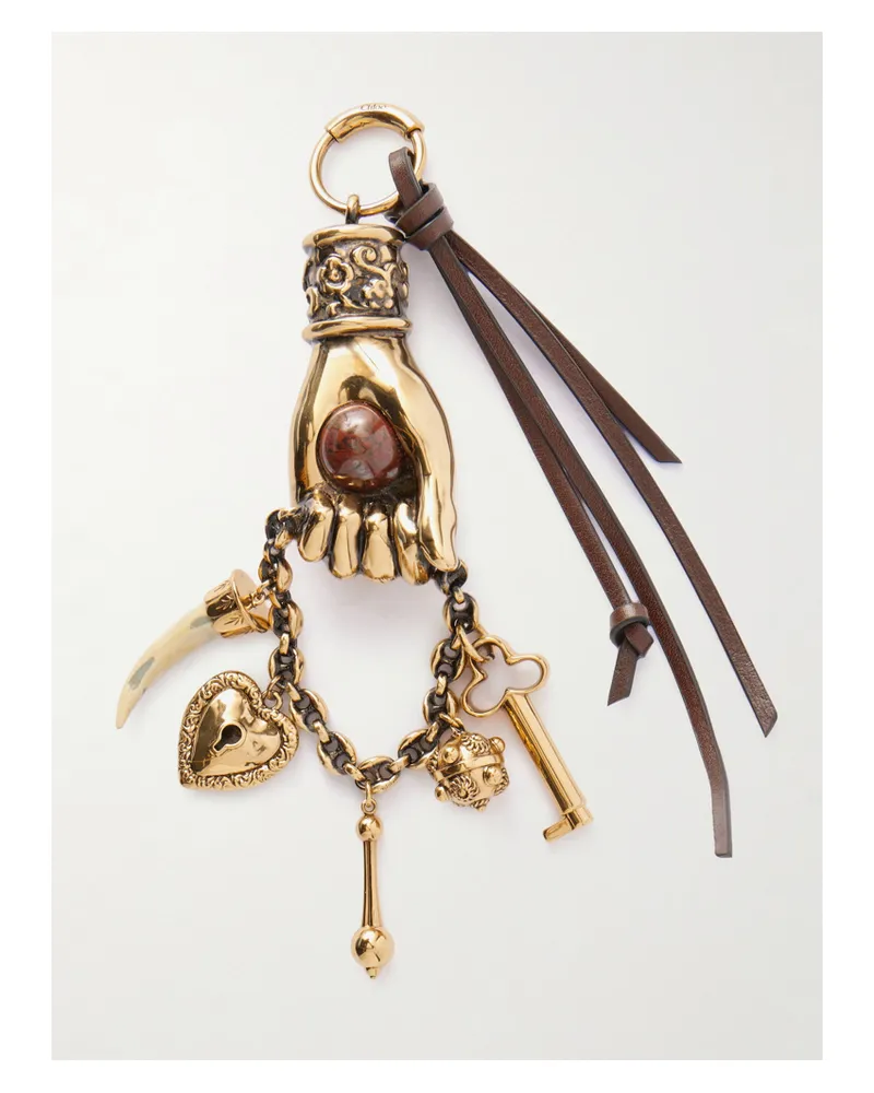 Chloé Laiton Goldfarbener Und Taschenanhänger Mit Lederbesätzen Gold